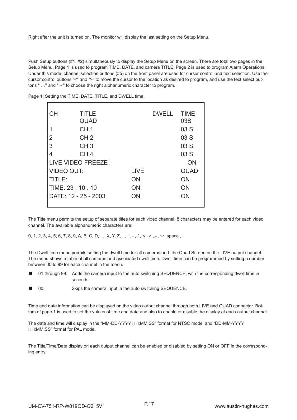 5 > qd on-screen menu | Austin Hughes RP-W819QD User Manual | Page 20 / 24
