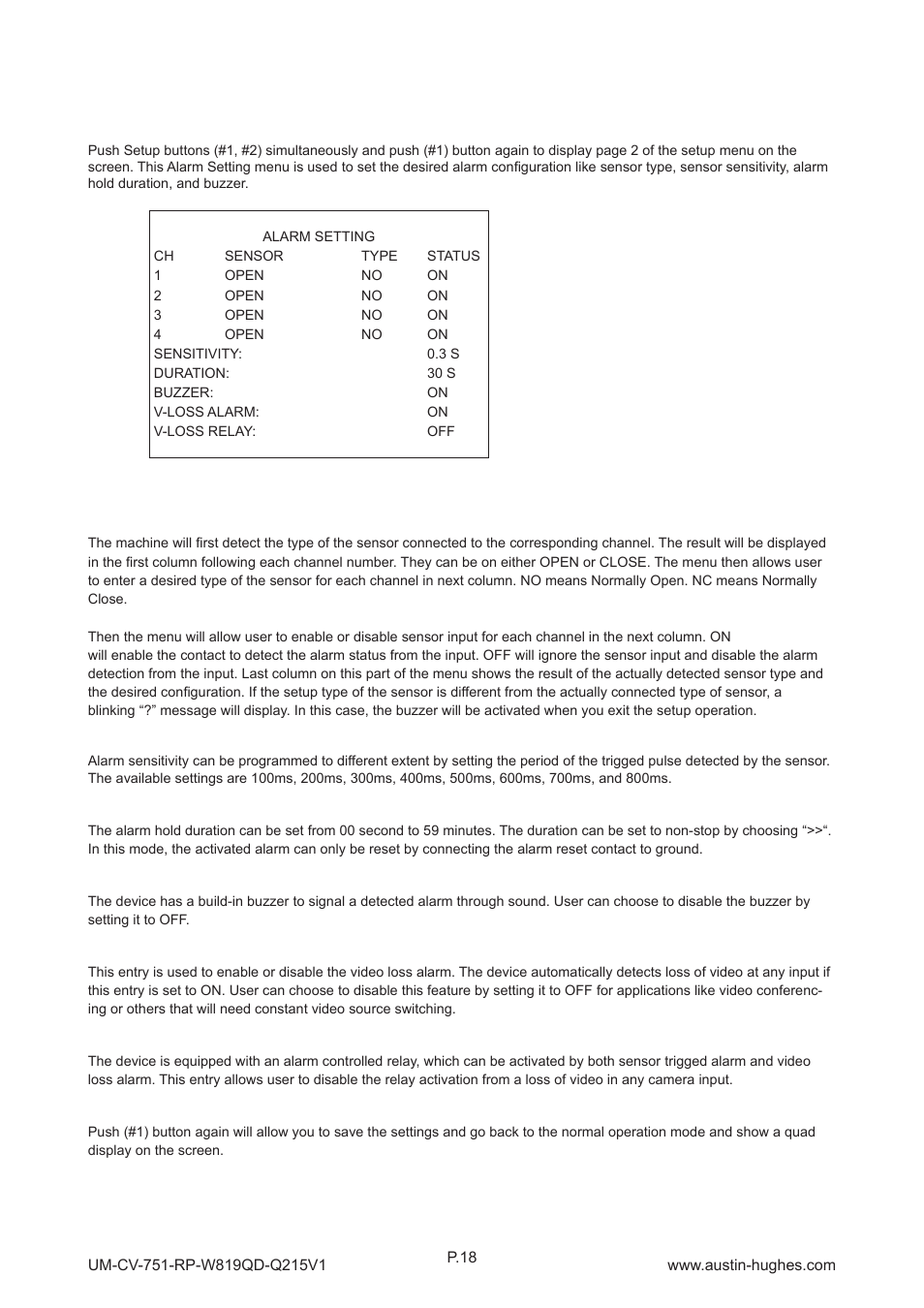5 > qd on-screen menu, Rp-w819qd | Austin Hughes RP-W819QD User Manual | Page 21 / 24