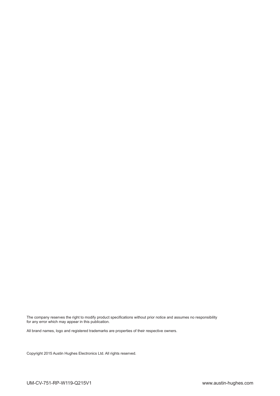 Austin Hughes RP-W119 User Manual | Page 16 / 16