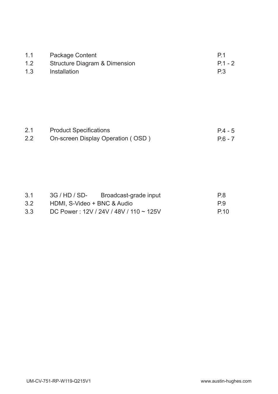 Austin Hughes RP-W119 User Manual | Page 3 / 16