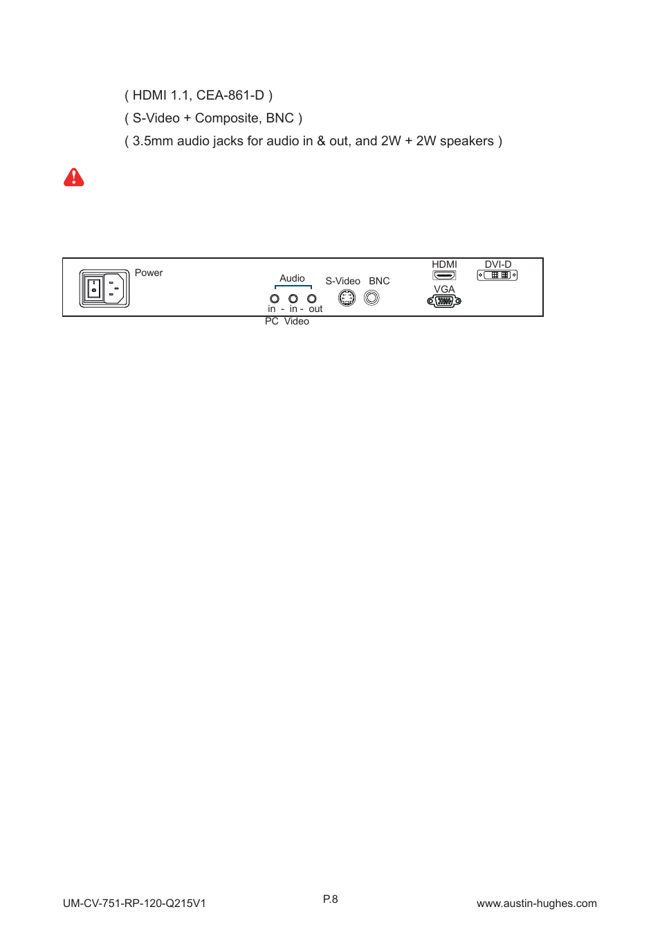 Av - audio, Hdmi, 1 > options | Part 3 | Austin Hughes RP-120 User Manual | Page 13 / 16