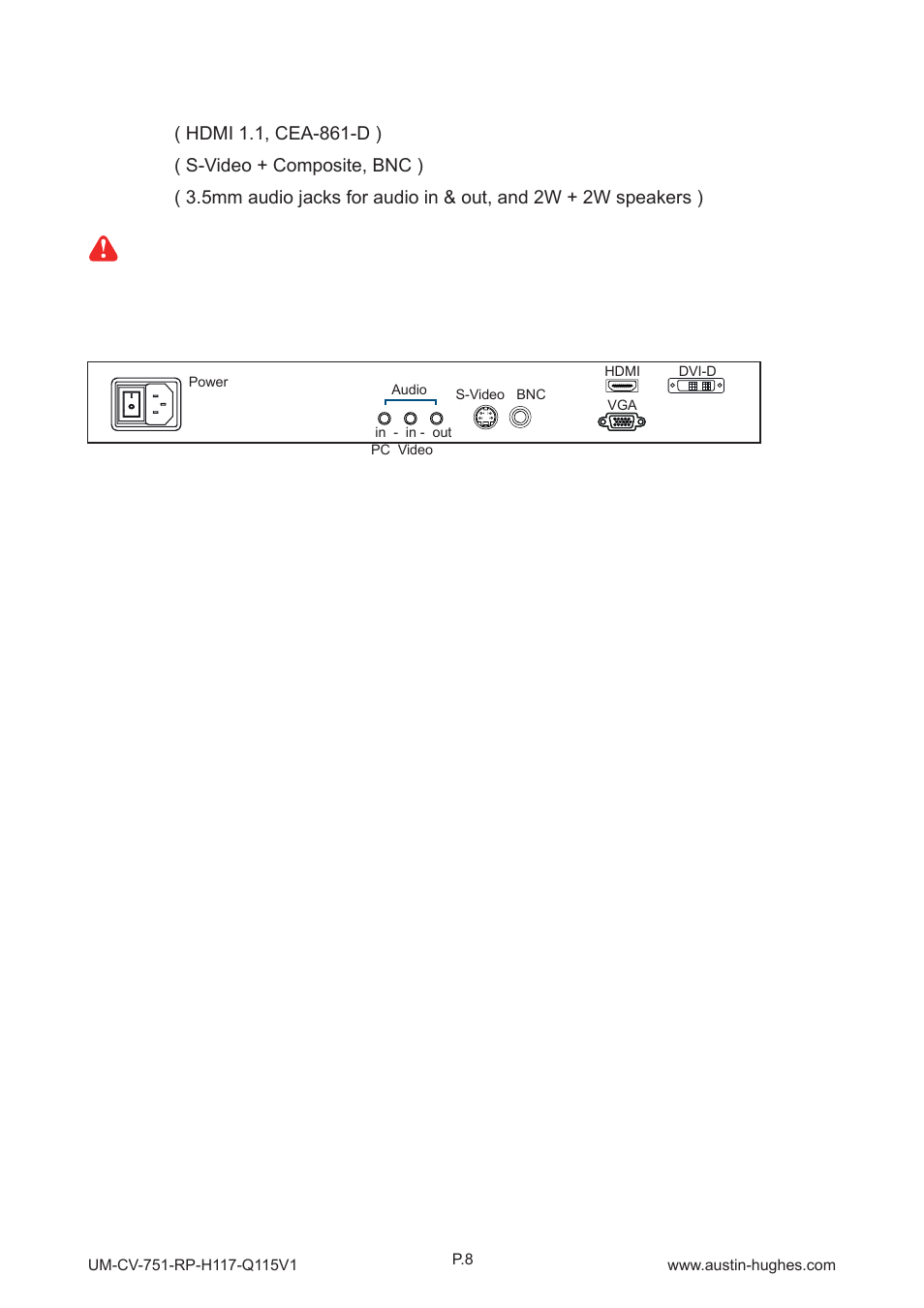 Av - audio, Hdmi, 1 > options : < part 3 | Austin Hughes RP-H119 User Manual | Page 12 / 16