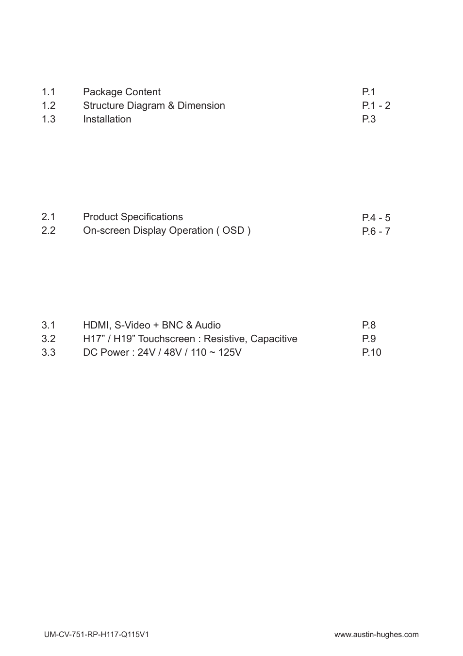 Austin Hughes RP-H119 User Manual | Page 3 / 16