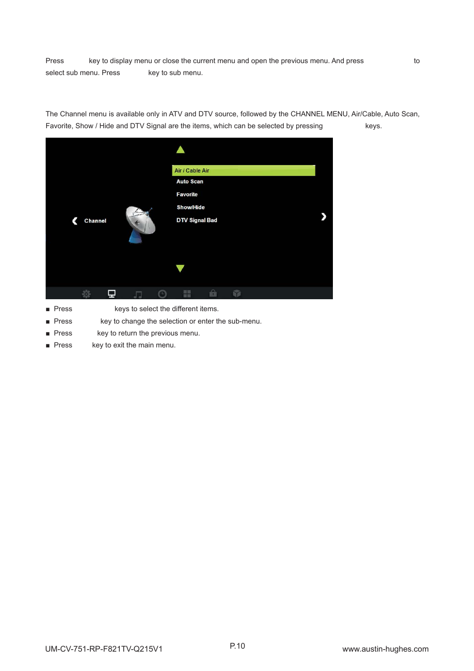 2 > on-screen display operation ( osd ) | Austin Hughes RP-F821TV User Manual | Page 15 / 36
