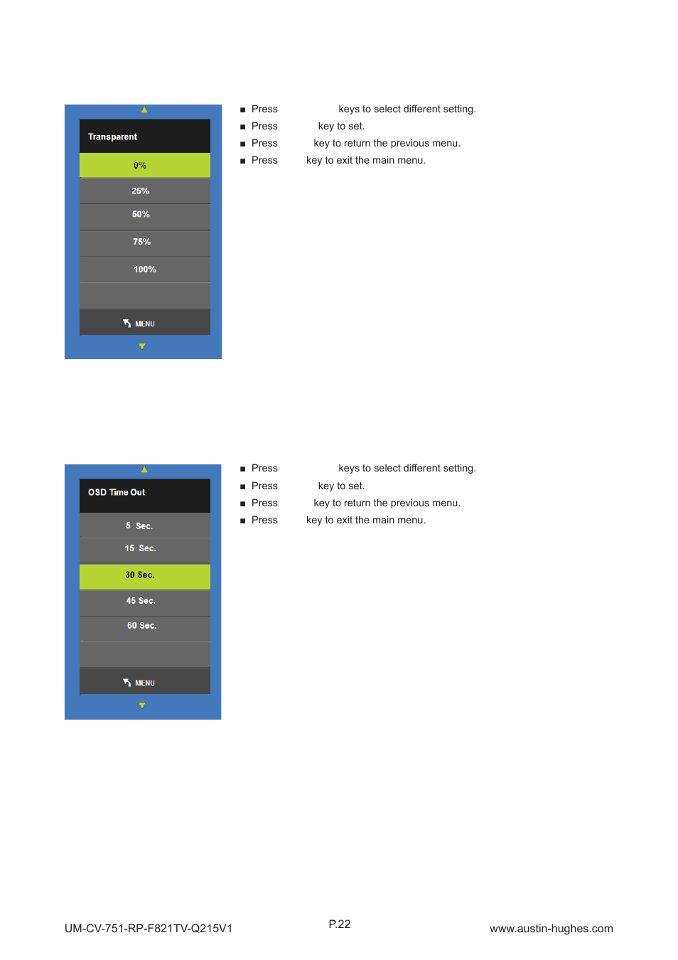 Austin Hughes RP-F821TV User Manual | Page 27 / 36