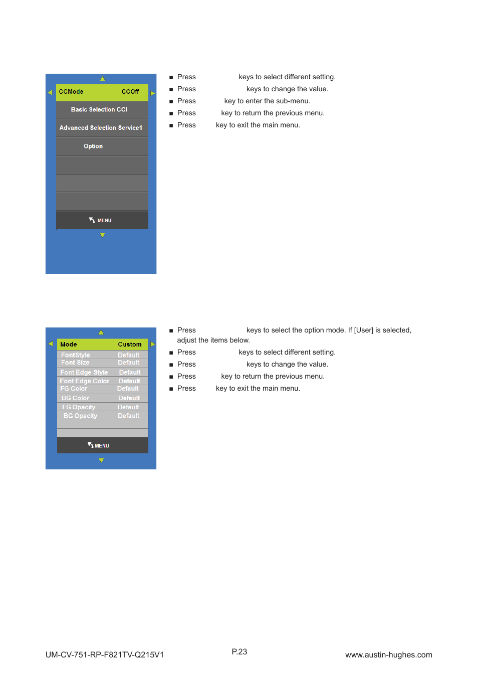 Austin Hughes RP-F821TV User Manual | Page 28 / 36