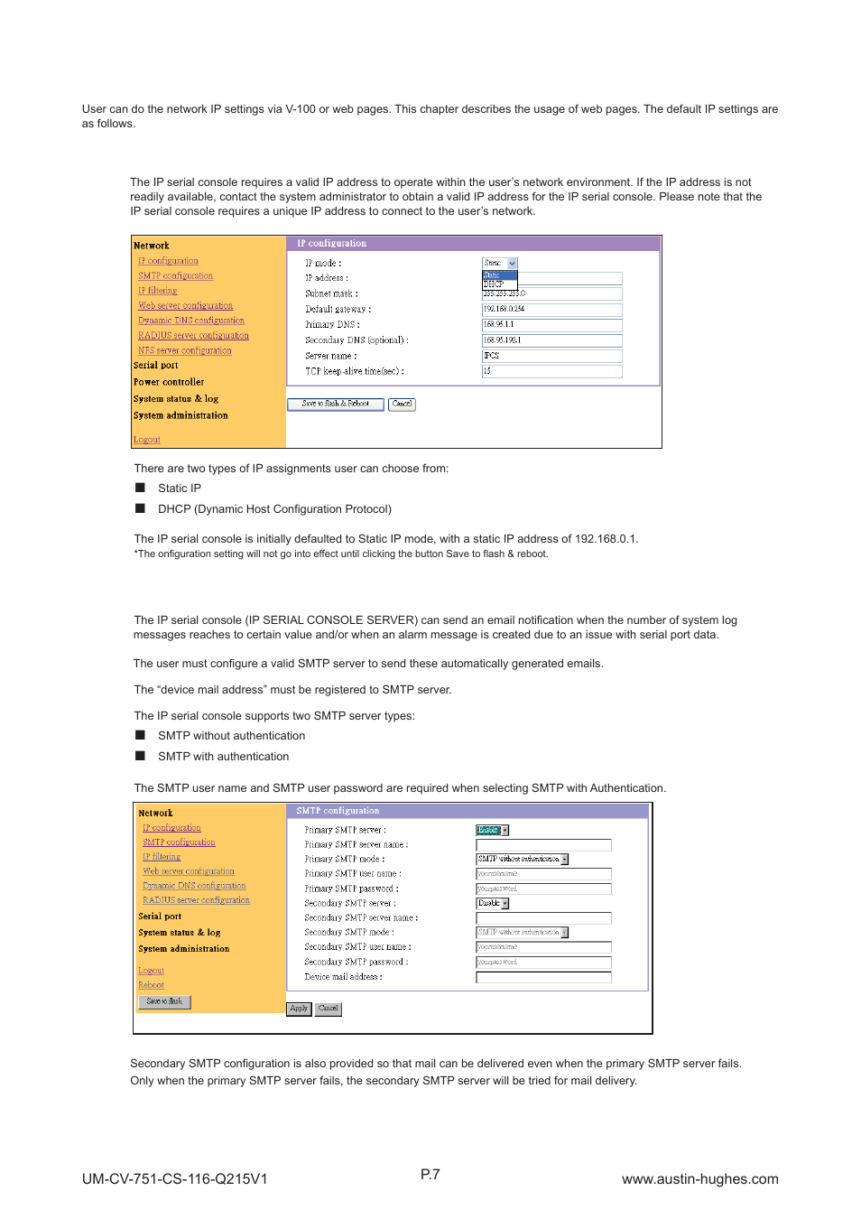 2 > ip confi guration, Cs-116 | Austin Hughes CS - 116 User Manual | Page 11 / 36
