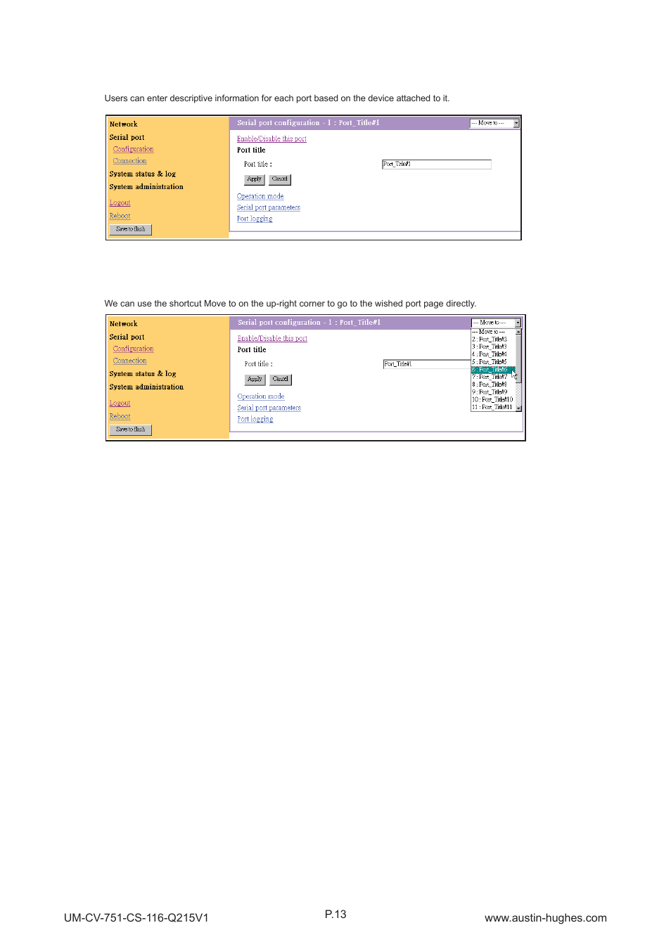 5 > serial port confi guration, Cs-116 | Austin Hughes CS - 116 User Manual | Page 17 / 36