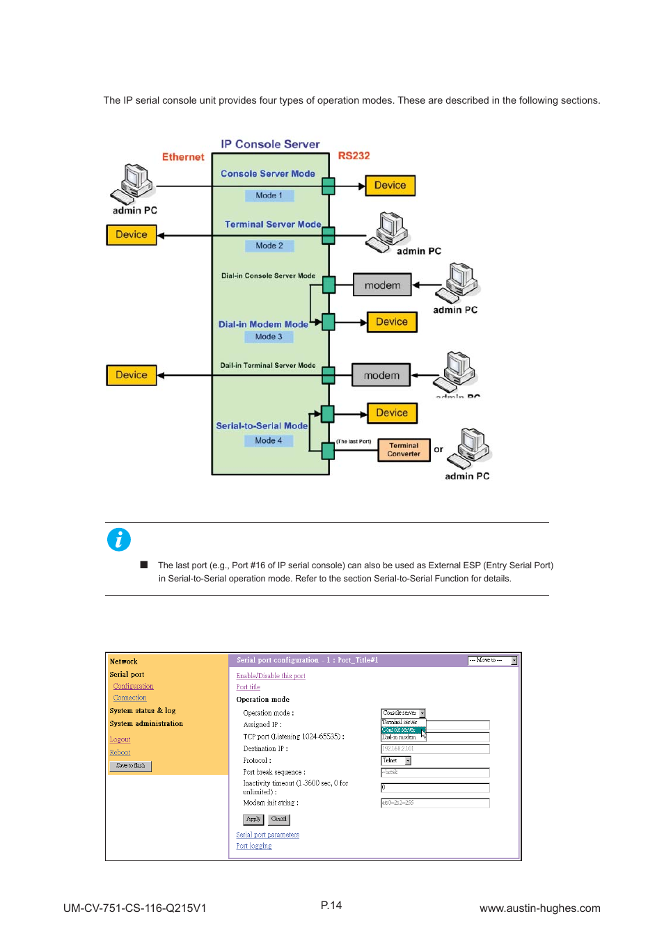 5 > serial port confi guration | Austin Hughes CS - 116 User Manual | Page 18 / 36