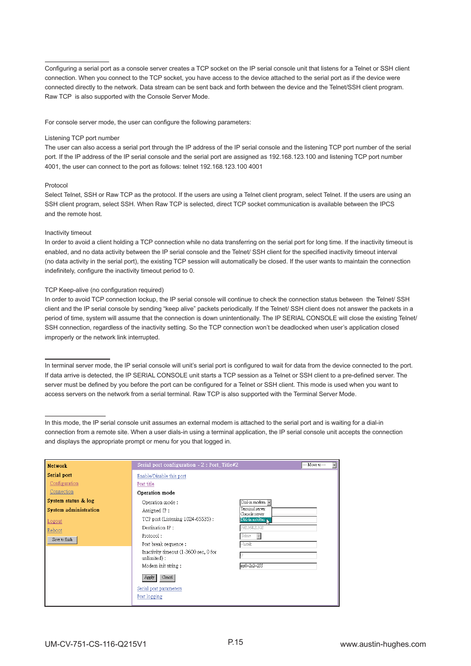 5 > serial port confi guration, Cs-116 | Austin Hughes CS - 116 User Manual | Page 19 / 36