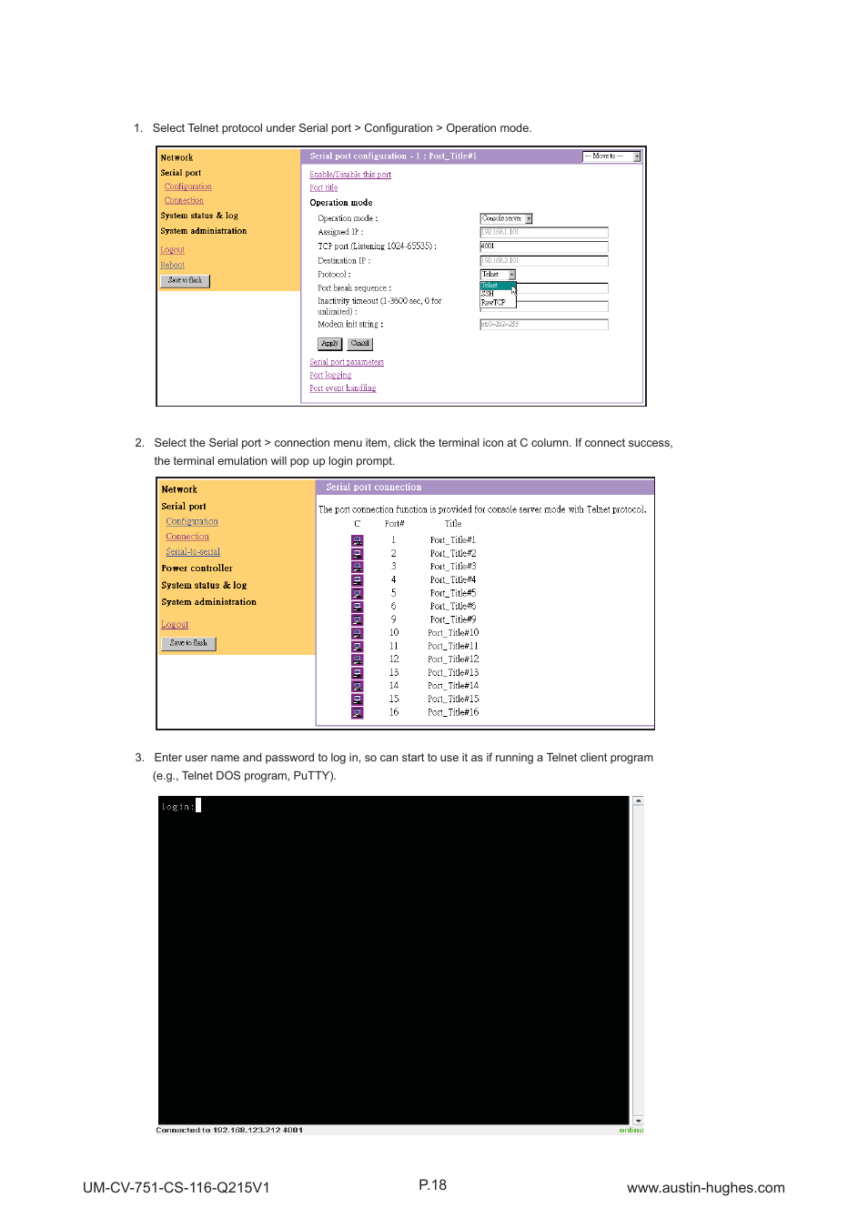 6 > serial port connection, Cs-116 | Austin Hughes CS - 116 User Manual | Page 22 / 36