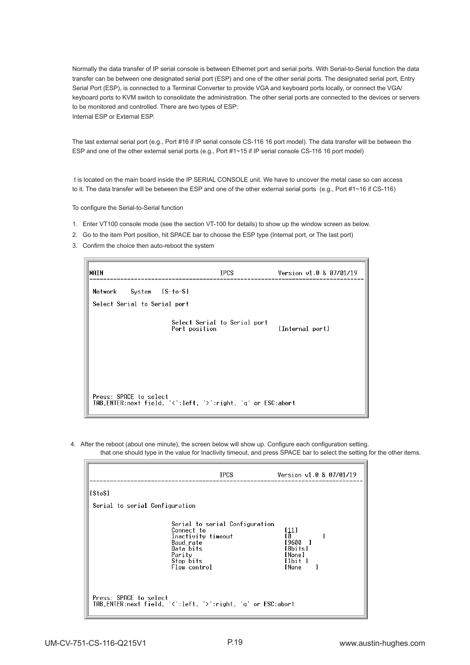 7 > serial-to-serial function, Cs-116 | Austin Hughes CS - 116 User Manual | Page 23 / 36