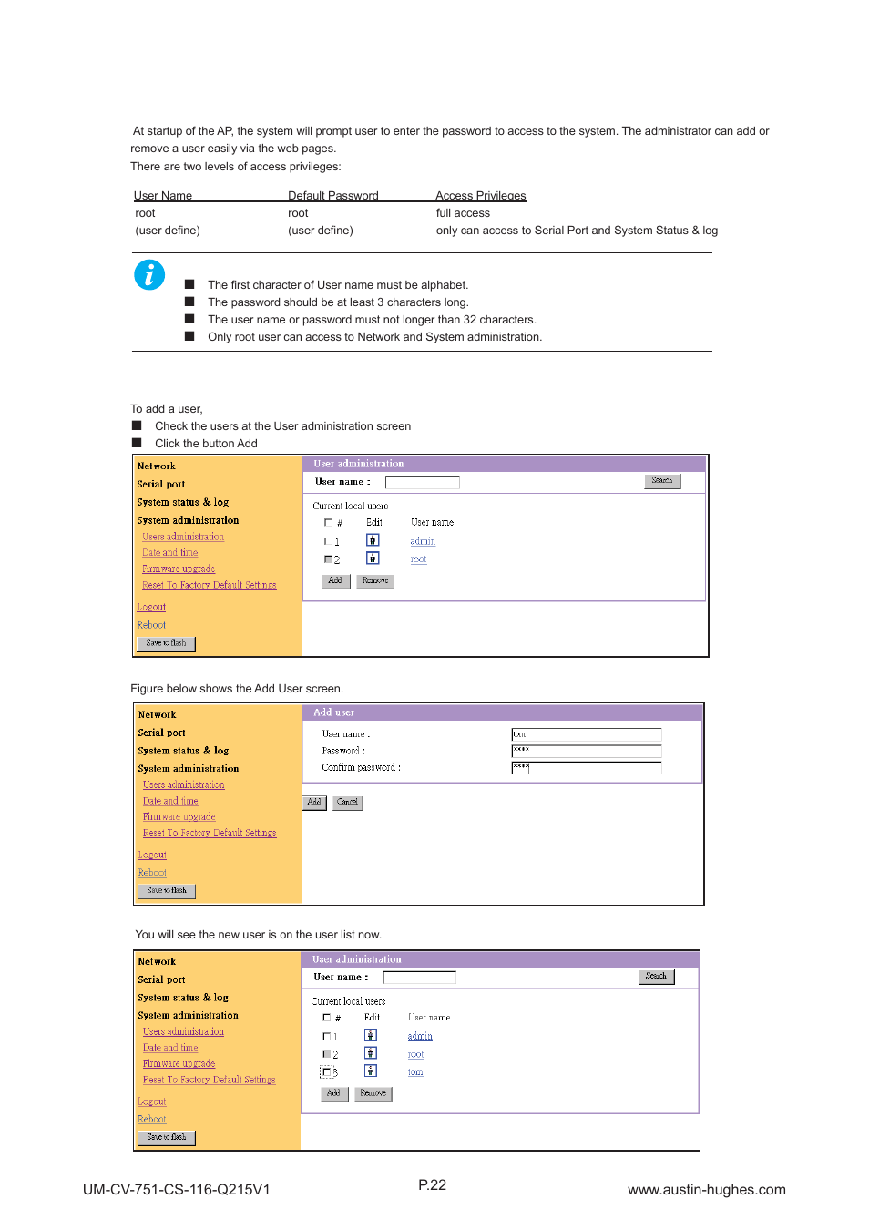 9 > system administration, Cs-116 | Austin Hughes CS - 116 User Manual | Page 26 / 36
