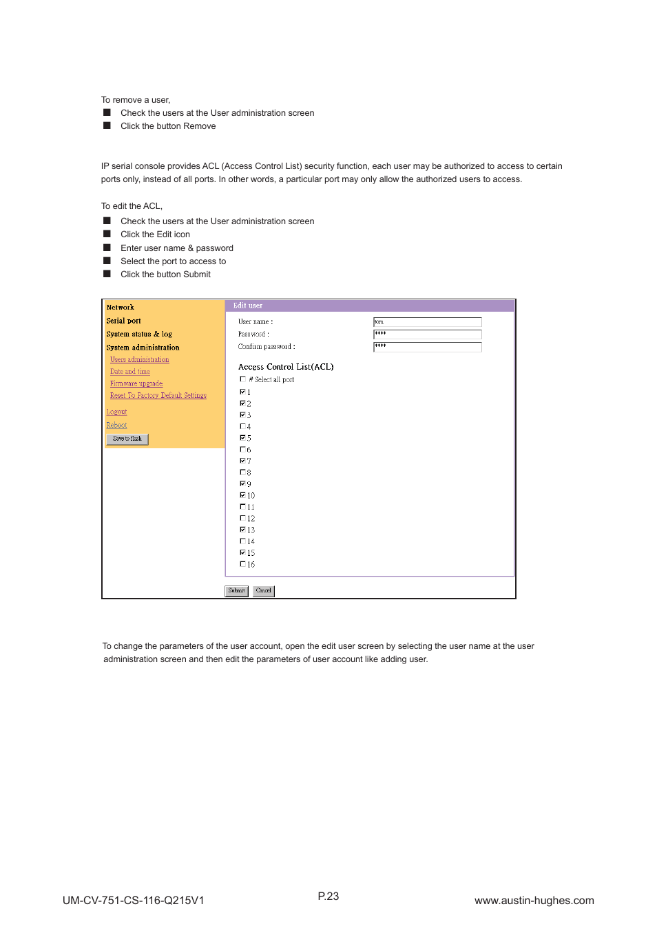 9 > system administration, Cs-116 | Austin Hughes CS - 116 User Manual | Page 27 / 36