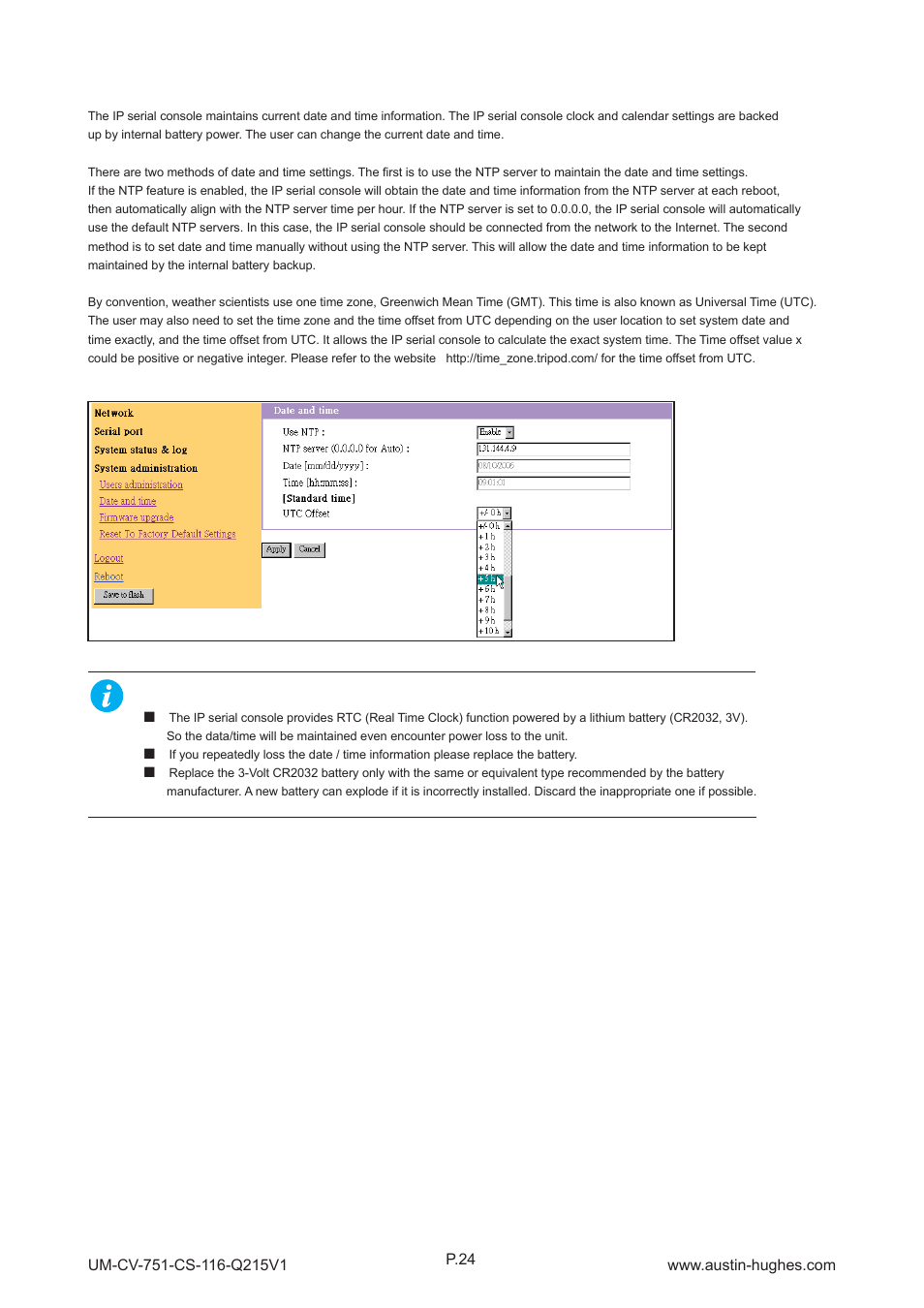 10 > date and time | Austin Hughes CS - 116 User Manual | Page 28 / 36