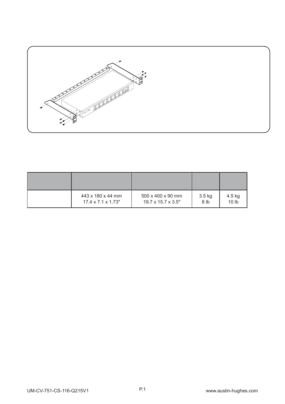 1 > package content, Part 1, Cs-116 | Austin Hughes CS - 116 User Manual | Page 5 / 36