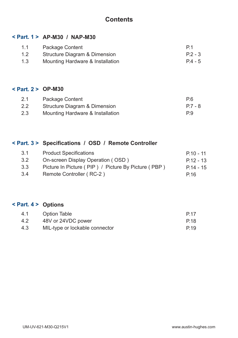 Austin Hughes OP-M30 User Manual | Page 3 / 24