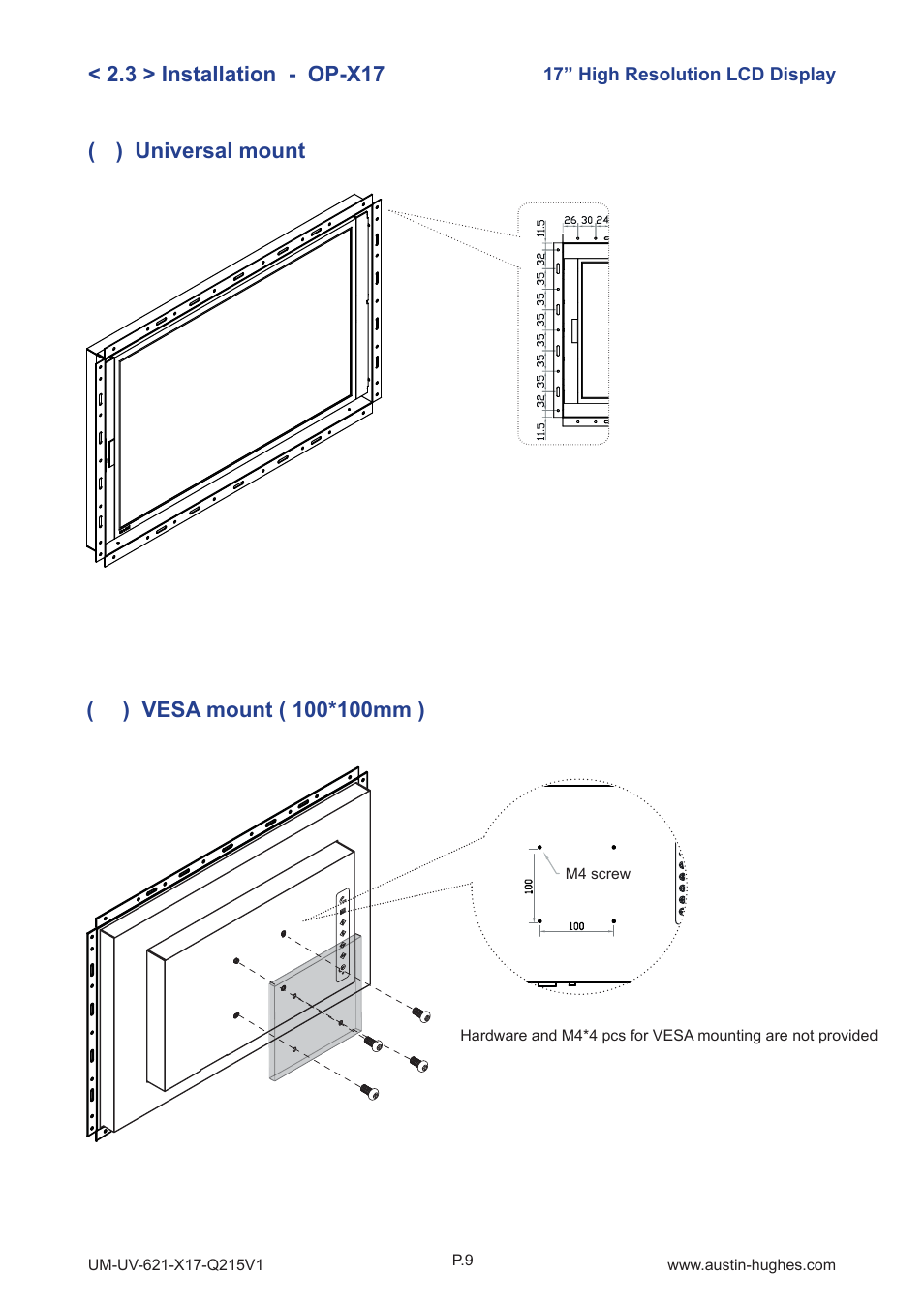 3 > installation - op-x17 | Austin Hughes OP-X17 User Manual | Page 13 / 28