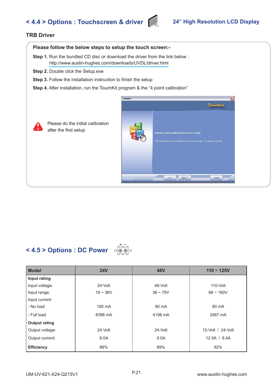 24” high resolution lcd display, Trb driver | Austin Hughes OP-X24 User Manual | Page 25 / 28