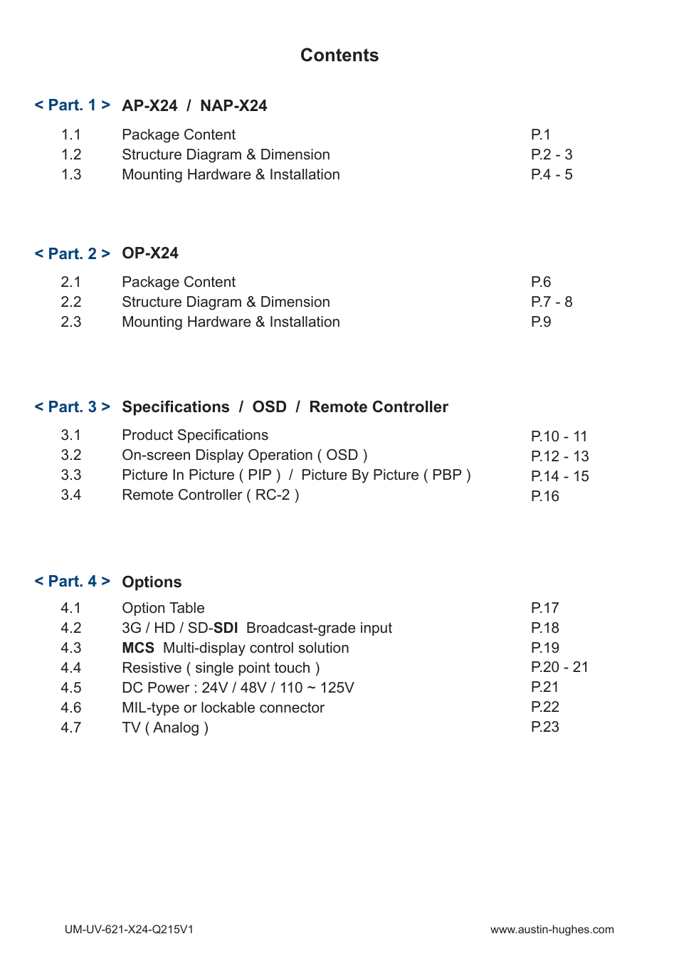 Austin Hughes OP-X24 User Manual | Page 3 / 28