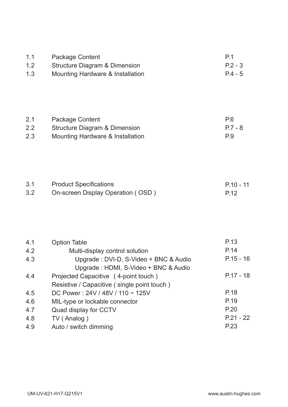 Austin Hughes HOP-17 User Manual | Page 3 / 28