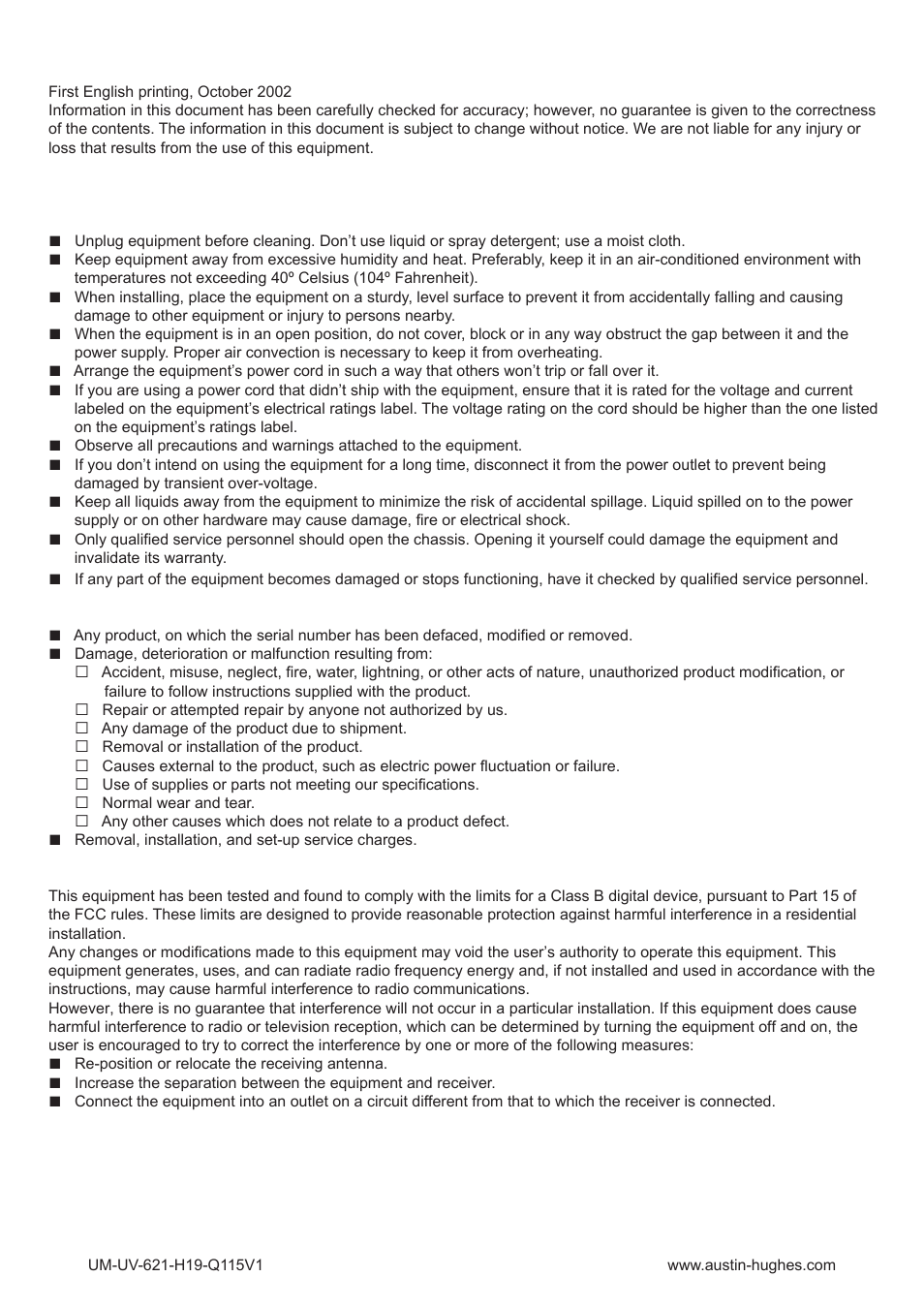 Austin Hughes HOP-19 User Manual | Page 3 / 32