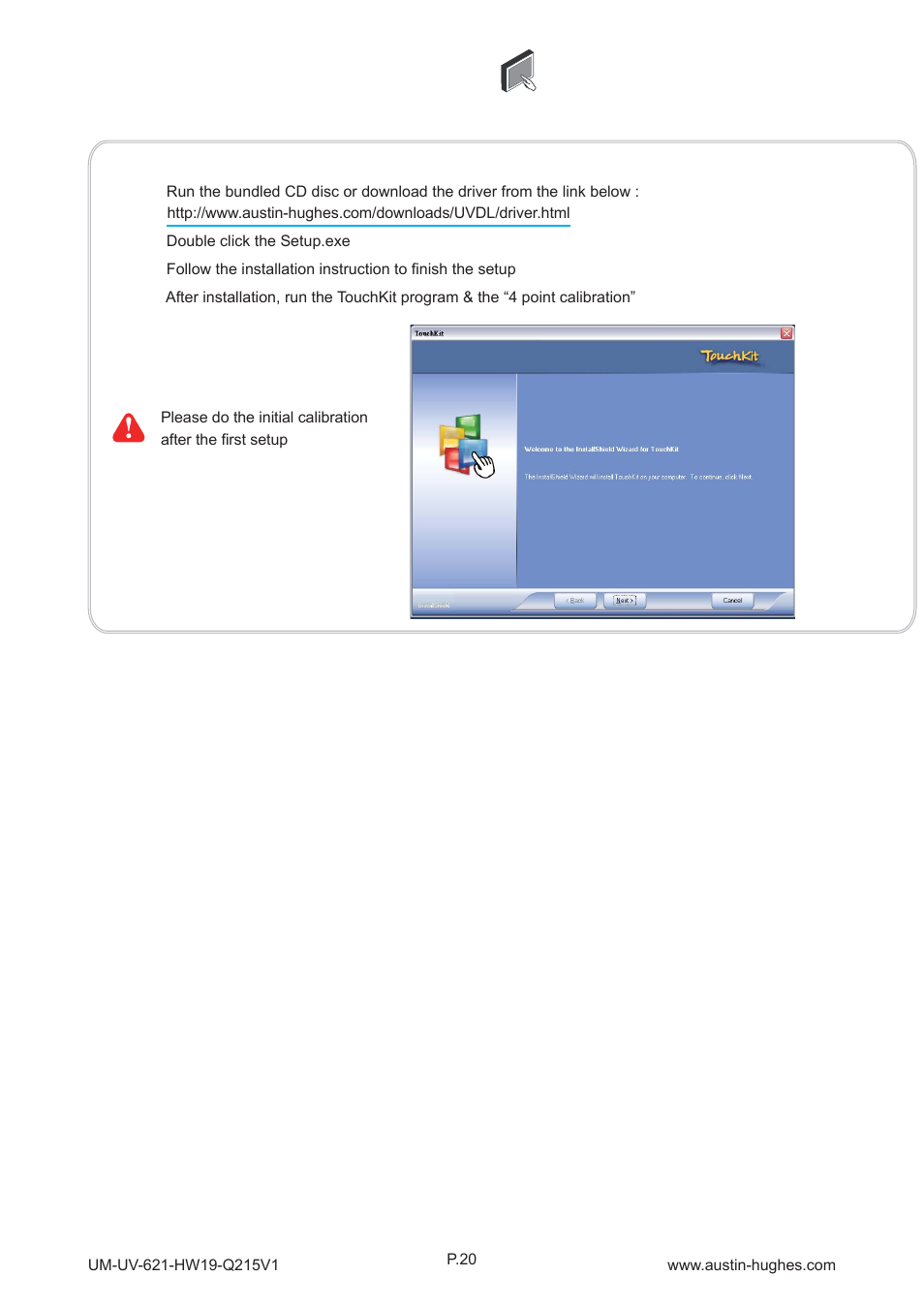 6 > options : touchscreen & driver | Austin Hughes HOP-W19 User Manual | Page 24 / 32