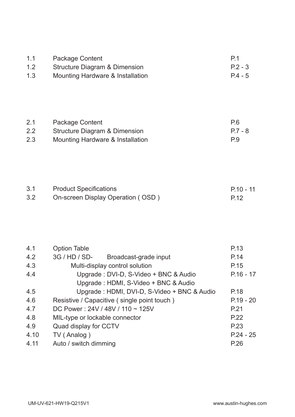 Austin Hughes HOP-W19 User Manual | Page 3 / 32