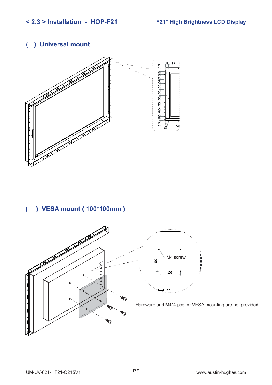 3 > installation - hop-f21 | Austin Hughes HOP-F21 User Manual | Page 13 / 32