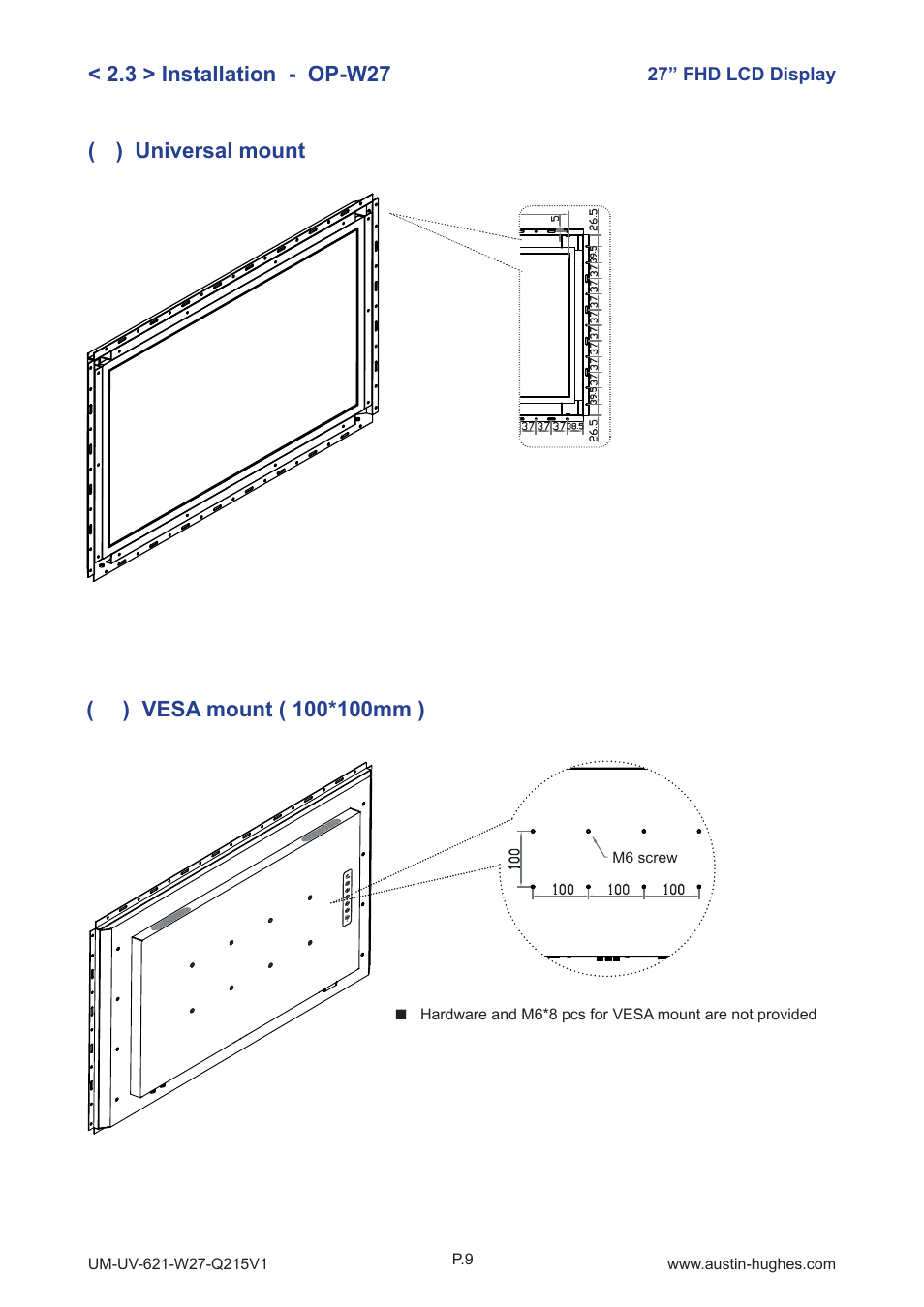 Austin Hughes OP-W27 User Manual | Page 13 / 28