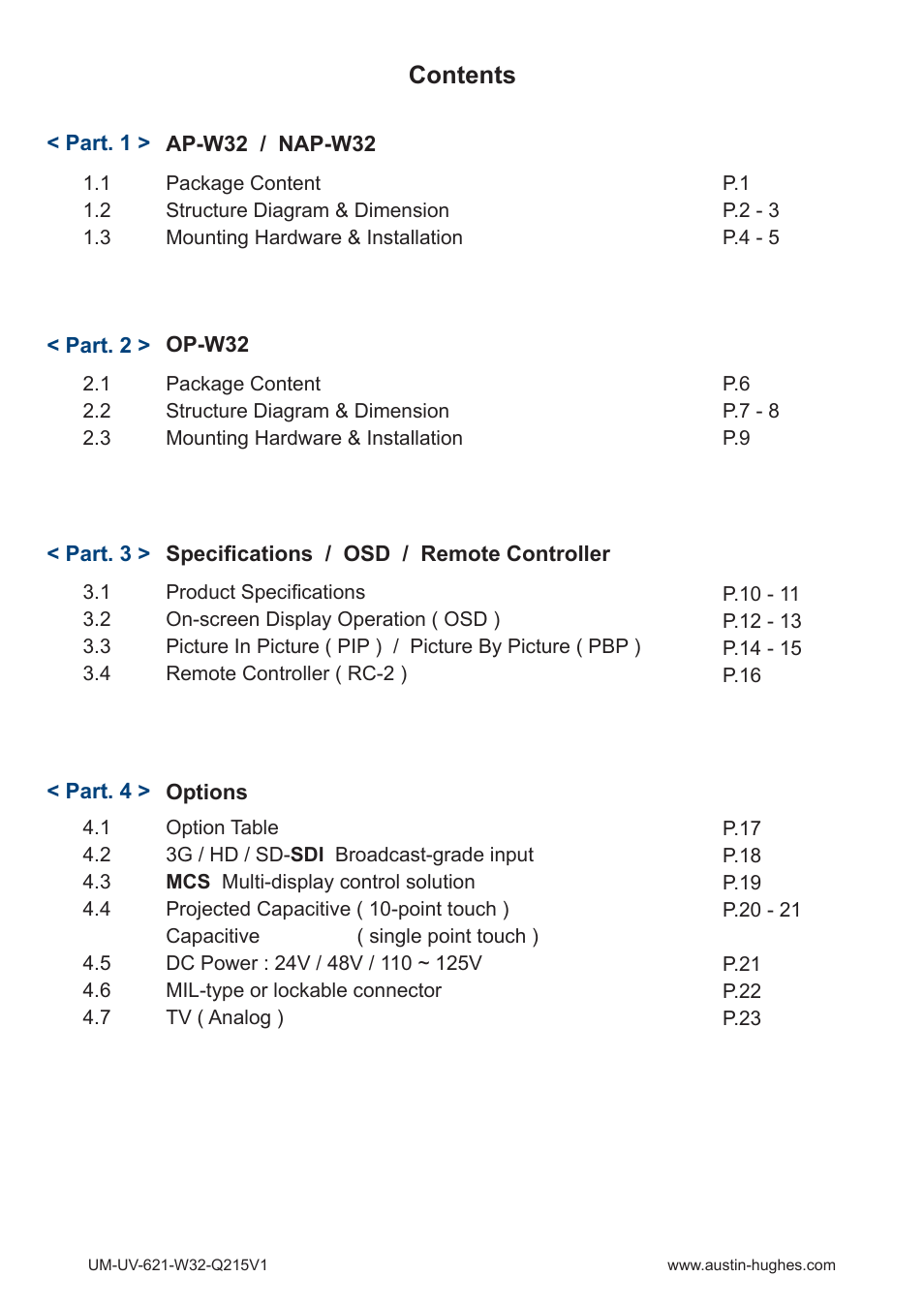 Austin Hughes OP-W32 User Manual | Page 3 / 28