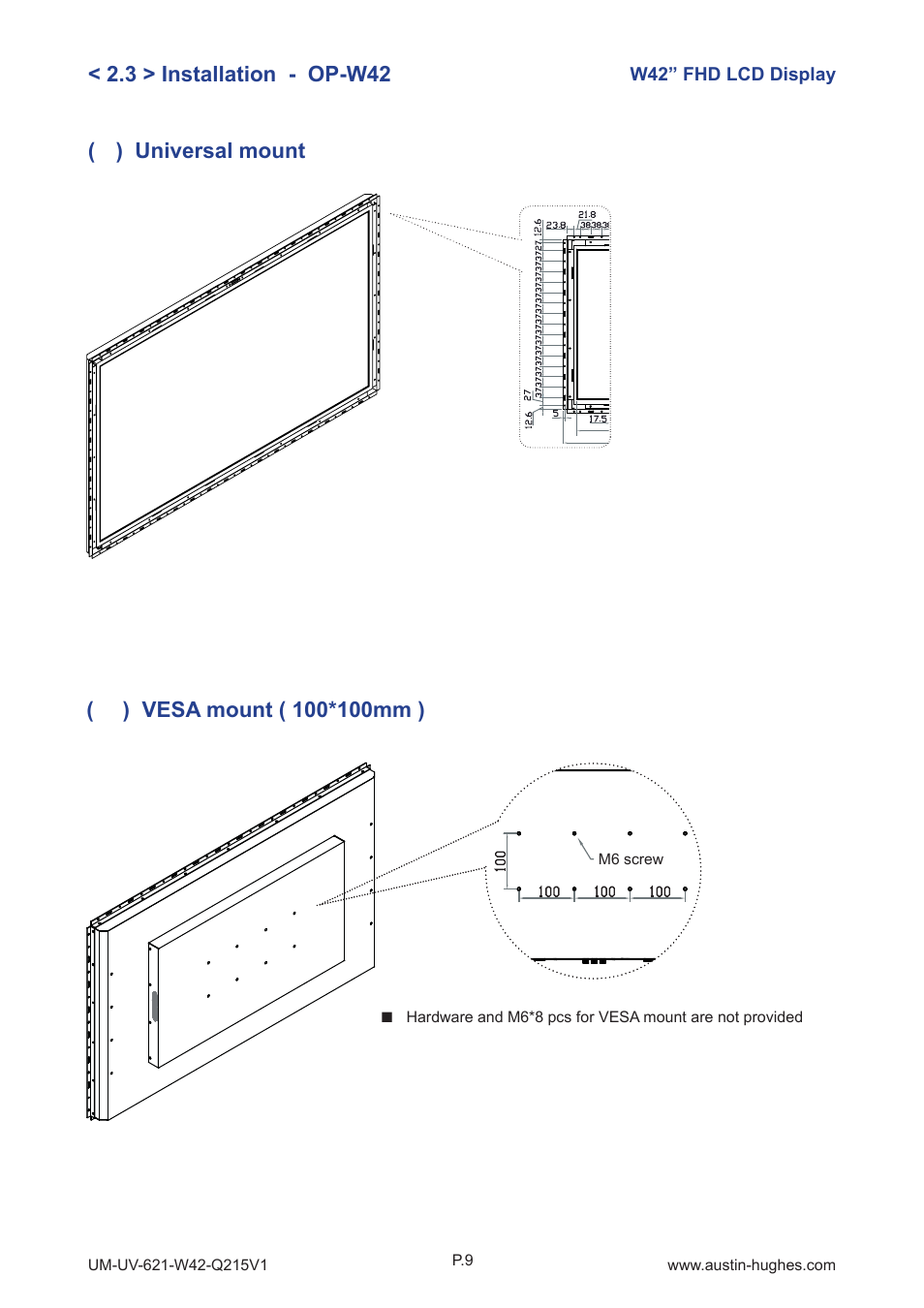 Austin Hughes OP-W42 User Manual | Page 13 / 28