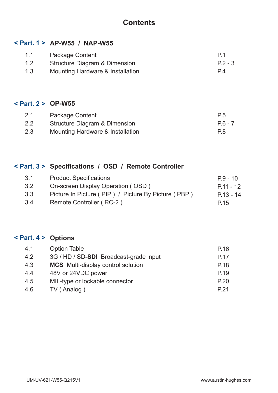 Austin Hughes OP-W55 User Manual | Page 4 / 28