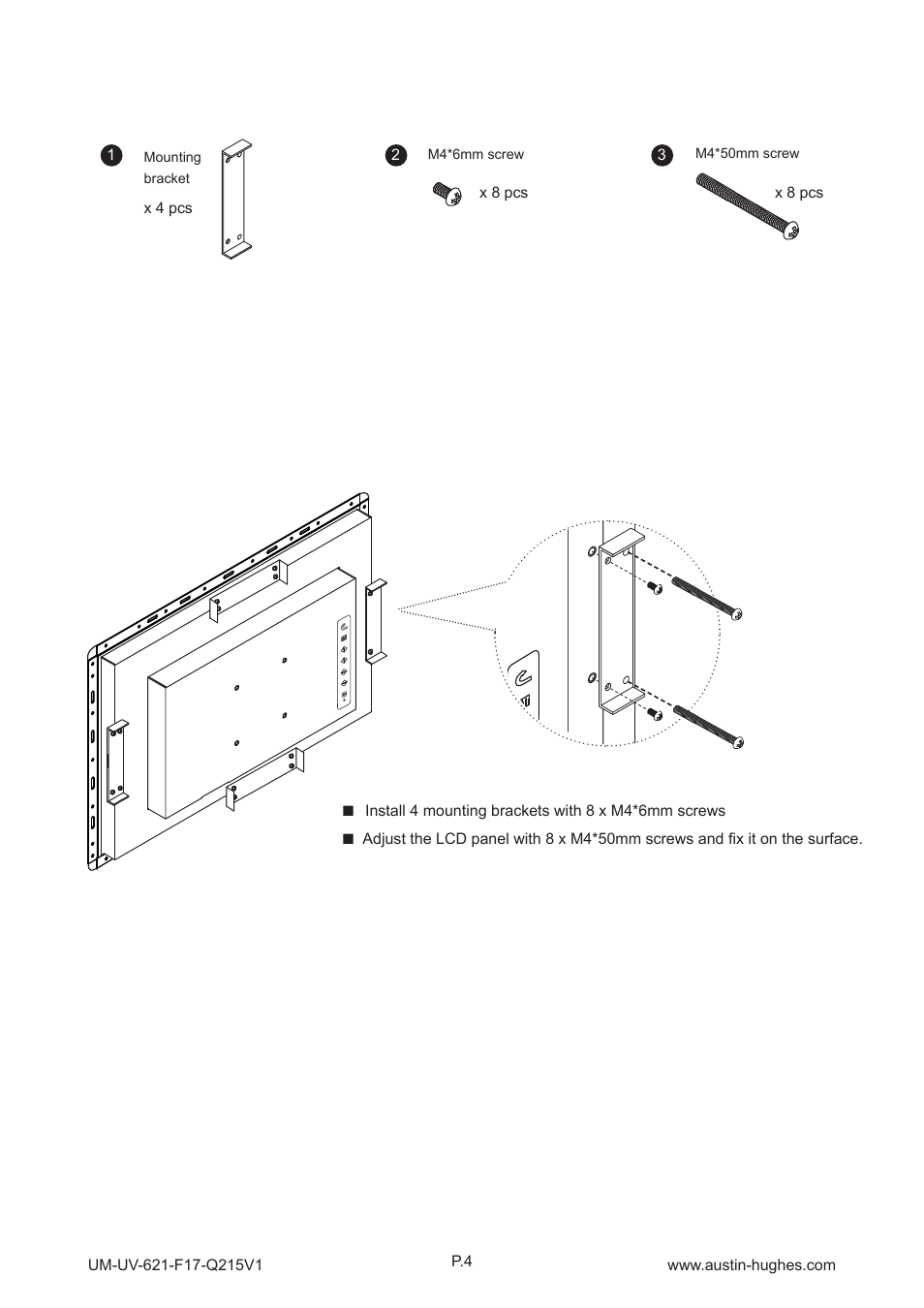 3 > panel mount installation - ap / nap-f17 | Austin Hughes OP-F17 User Manual | Page 8 / 28