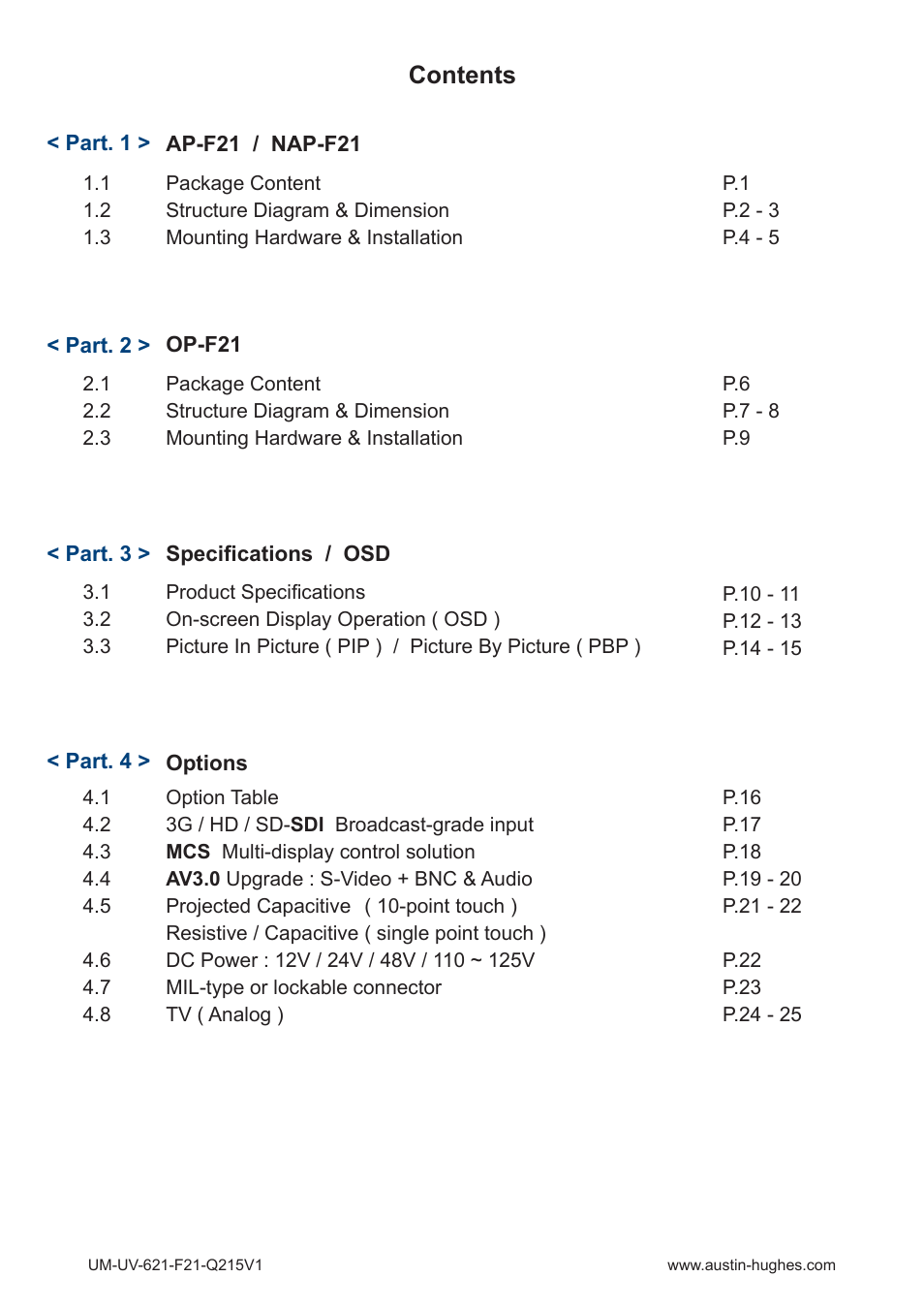 Austin Hughes OP-F21 User Manual | Page 4 / 32