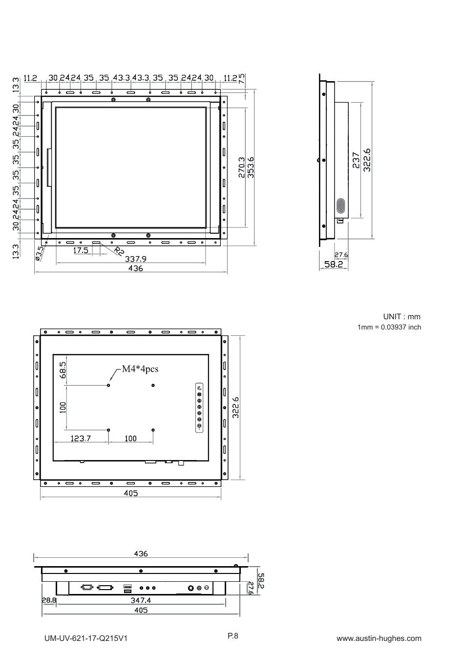 Op-17, 2 > dimension - op-17 | Austin Hughes OP-17 User Manual | Page 12 / 28