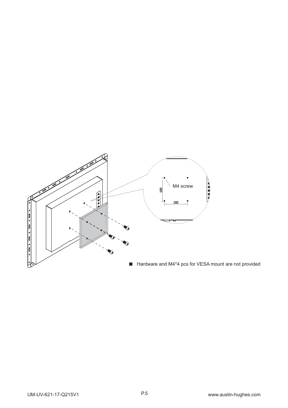 3 > vesa mount installation - ap / nap-17 | Austin Hughes OP-17 User Manual | Page 9 / 28