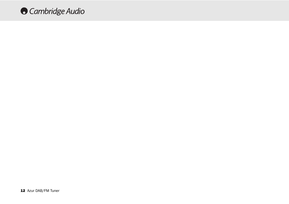 Cambridge Audio Azur 640T User Manual | Page 12 / 84