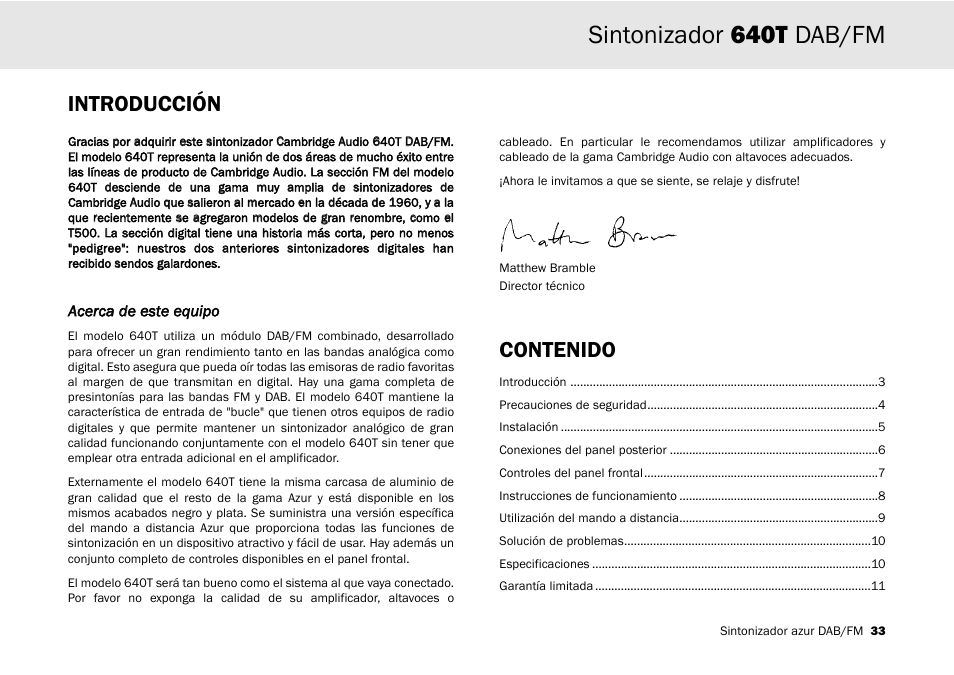 Cambridge Audio Azur 640T User Manual | Page 33 / 84