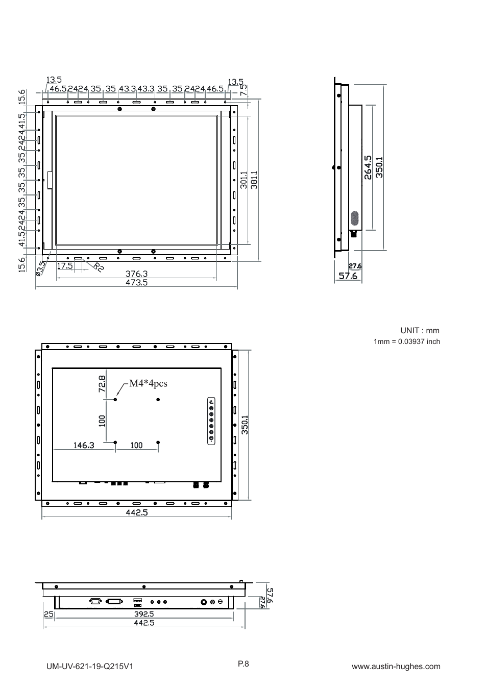 Op-19, 2 > dimension - op-19 | Austin Hughes OP-19 User Manual | Page 13 / 32