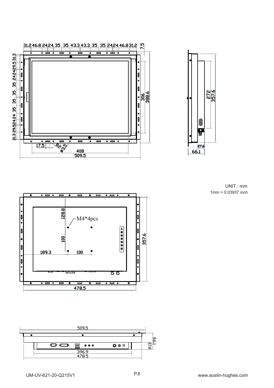 Op-20, 2 > dimension - op-20 | Austin Hughes OP-20 User Manual | Page 13 / 32