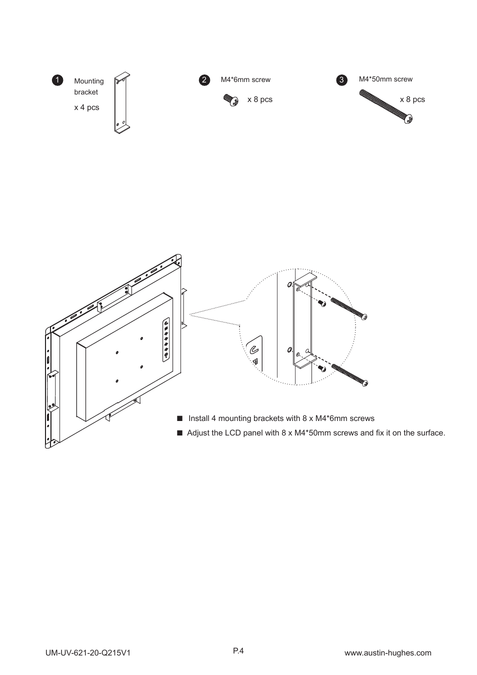 3 > panel mount installation - ap / nap-20 | Austin Hughes OP-20 User Manual | Page 9 / 32