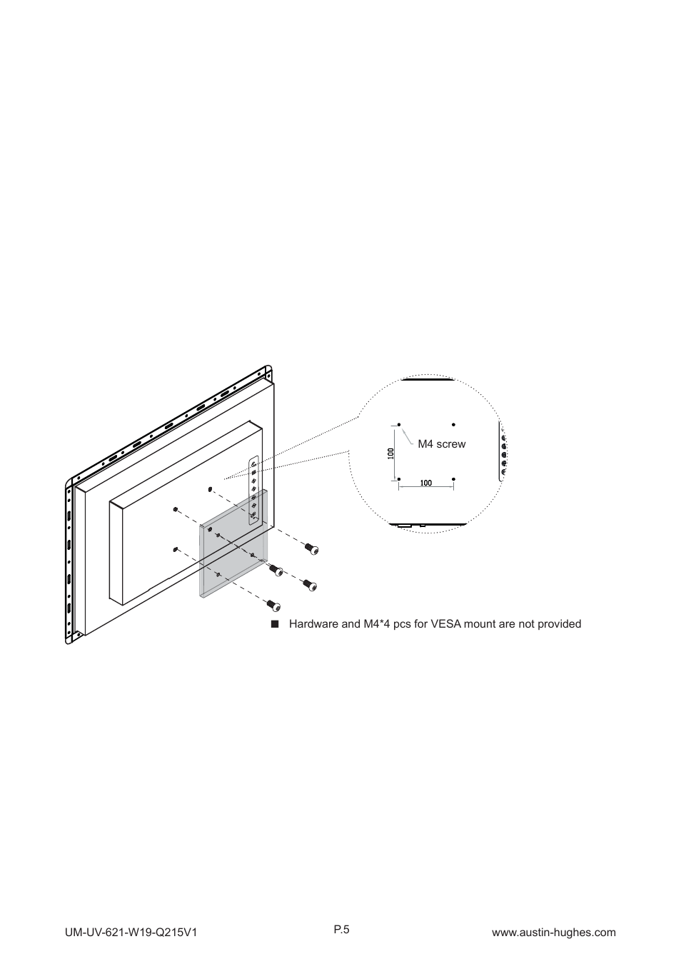 3 > vesa mount installation - ap / nap-w19 | Austin Hughes OP-W19 User Manual | Page 10 / 32