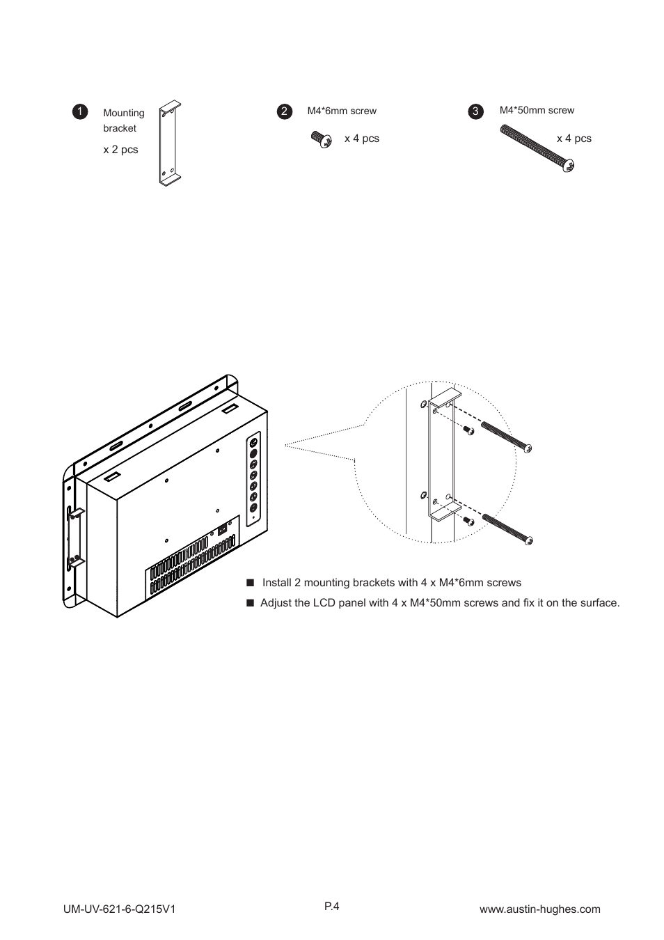 3 > panel mount installation - ap / nap-6 | Austin Hughes OP-6 User Manual | Page 8 / 24