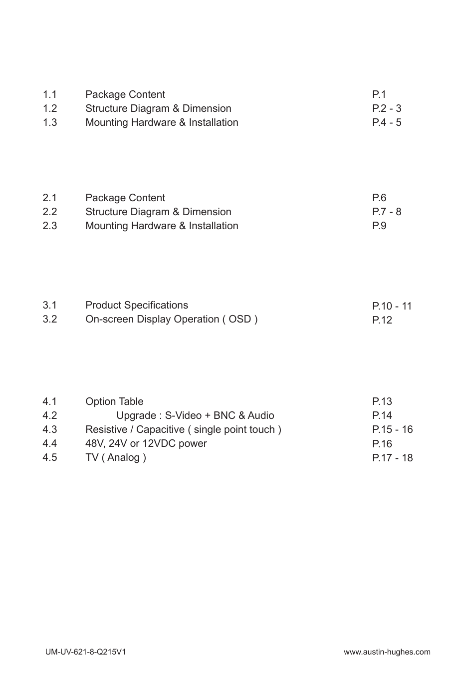 Austin Hughes OP-8 User Manual | Page 3 / 24