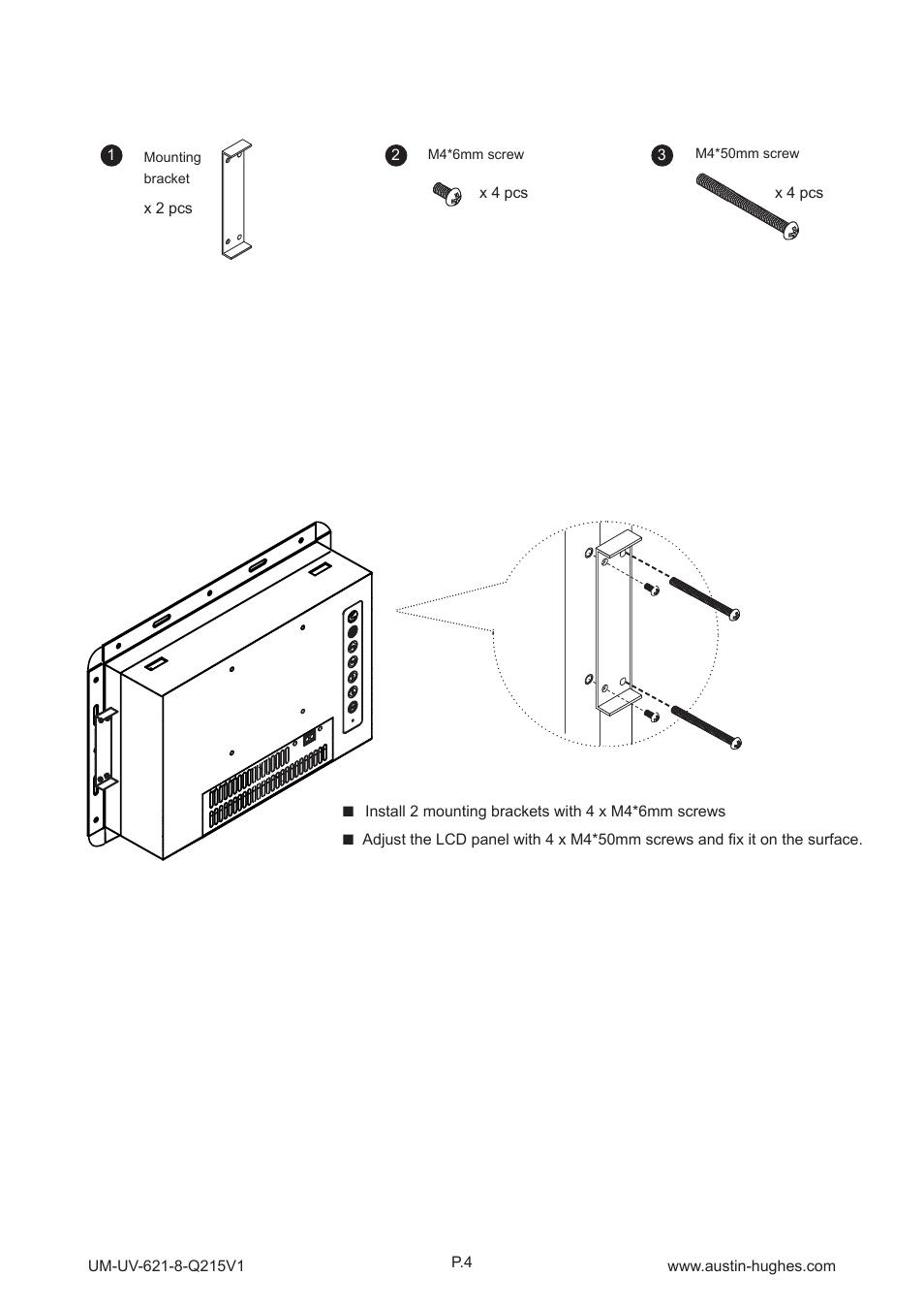 3 > panel mount installation - ap / nap-8 | Austin Hughes OP-8 User Manual | Page 8 / 24