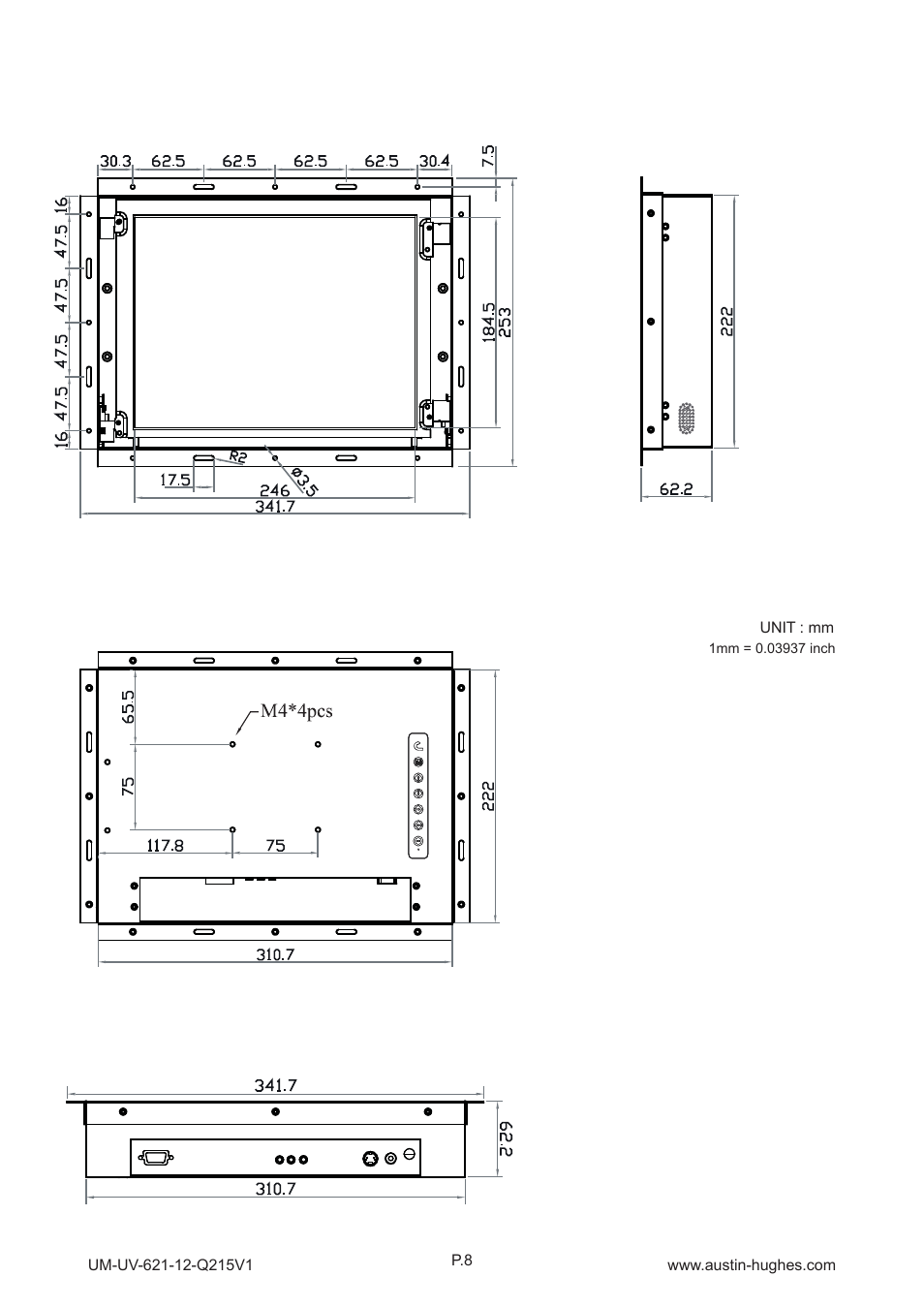 Op-12, 2 > dimension - op-12 | Austin Hughes OP-12 User Manual | Page 12 / 24