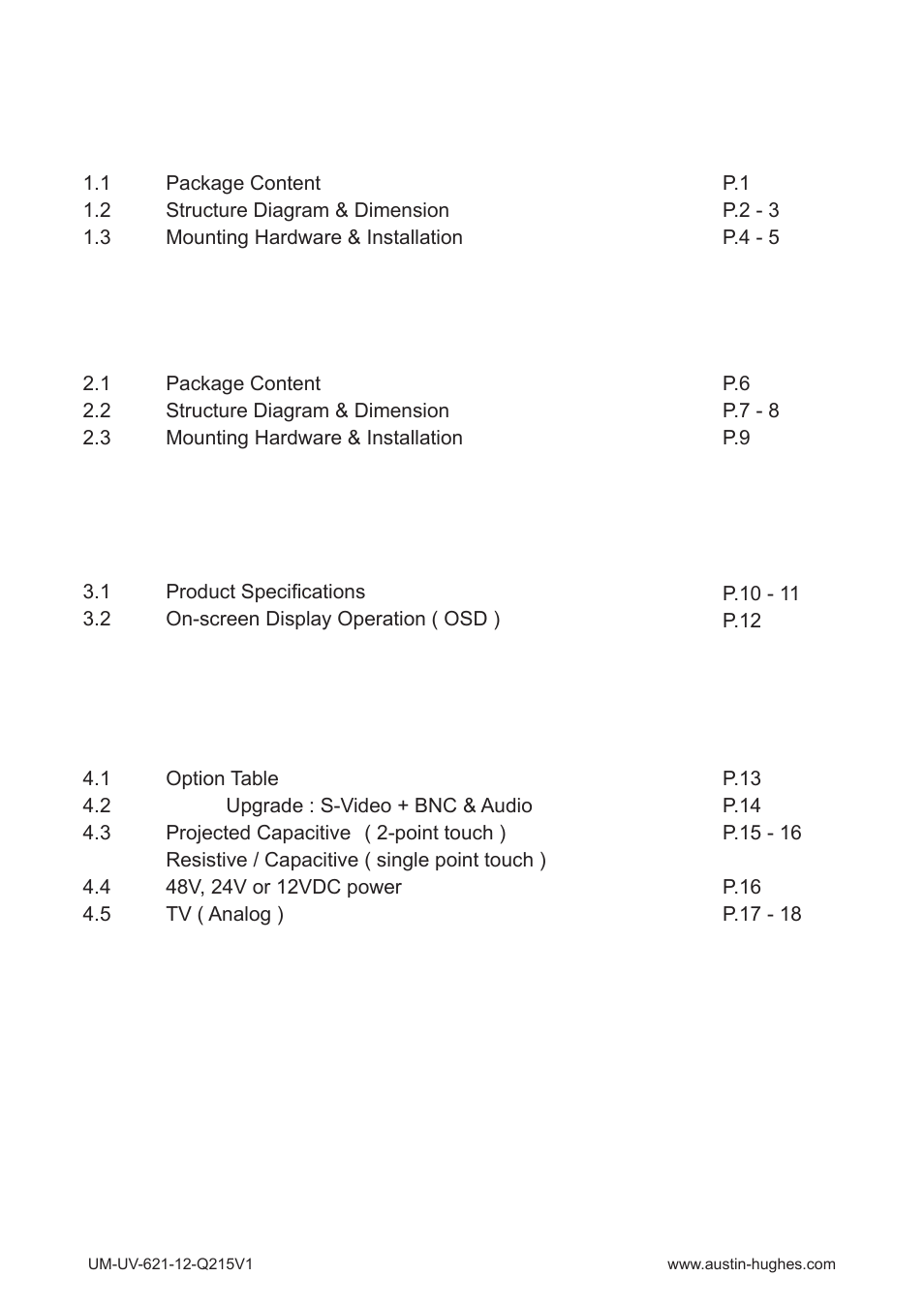 Austin Hughes OP-12 User Manual | Page 3 / 24