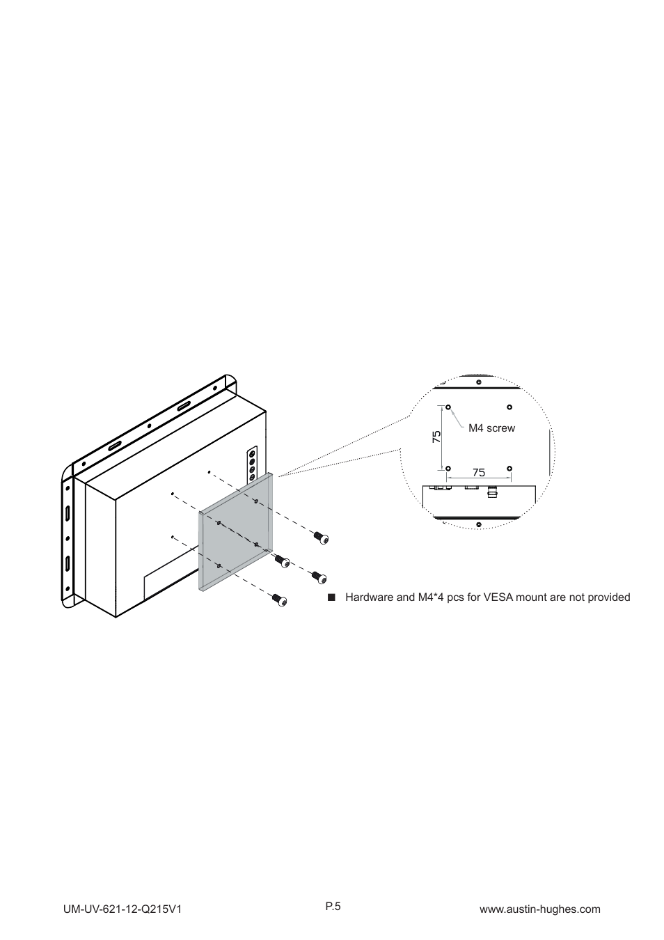 3 > vesa mount installation - ap / nap-12 | Austin Hughes OP-12 User Manual | Page 9 / 24