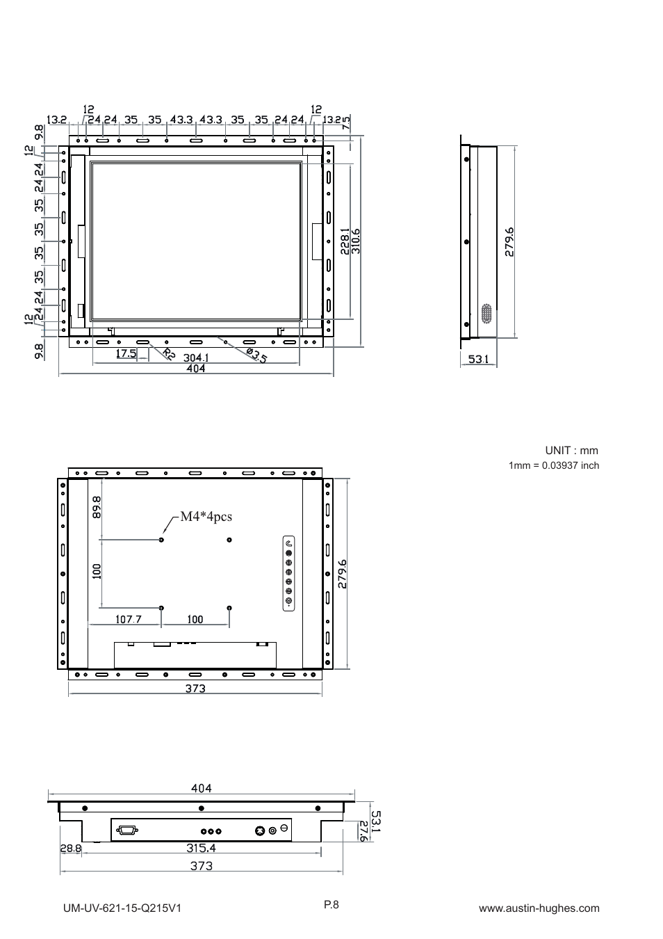 Op-15, 2 > dimension - op-15 | Austin Hughes OP-15 User Manual | Page 12 / 24